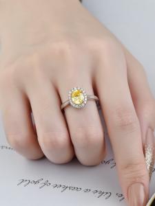 Best High Clarity Fancy Diamond Rings Yellow Oval Cut Lab Diamond Wedding Ring Engagement Ring wholesale