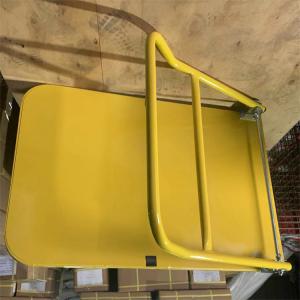Best Yellow 900x600mm Steel Foldable Platform Trolley Four Wheel For Warehouses wholesale