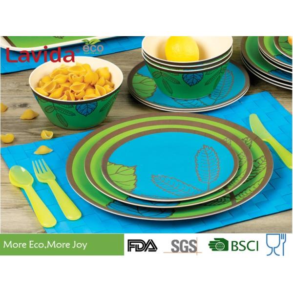 Tasteless Non - Fragile Bamboo Fibre Plates 10" 25cm With Delicate Appearance