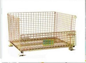 China Stackable Storage Cage Portable Storage Containers Industrial Stackable Storage Wire Mesh on sale