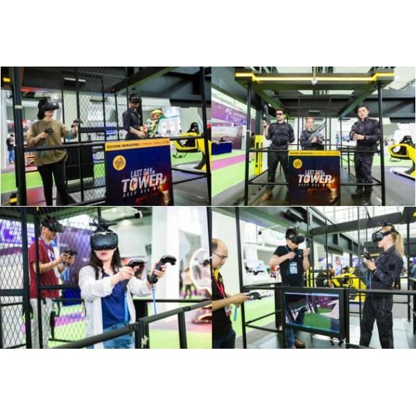 Double Players Virtual Reality Platform VR Shooting Simulator For Theme Park