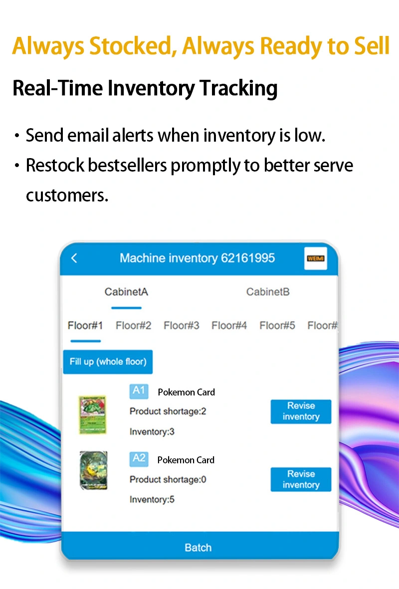 Mini Wall-mounted Pokemon TCG Vending Machine with Android 11.1 OS and Card Reader