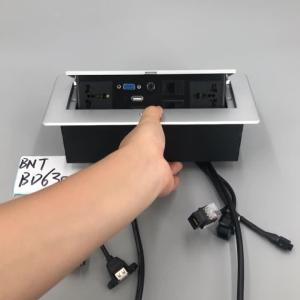 Best international power usb desktop pop up socket outlet/ multimedia hidden connection box pop-up desk power socket wholesale
