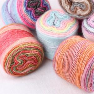 China Skein Ball MultColors Cake Sequin Yarn 10% Wool Fancy Yarn For Crochet Knitting on sale