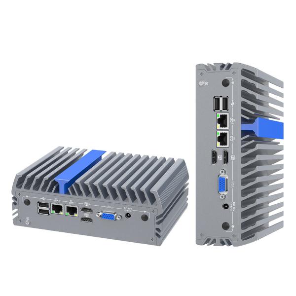 Cheap N100 Mini Computer 2 Lan 2 USB 2.0 VESA Mount Linux Mini Pc For Programming for sale
