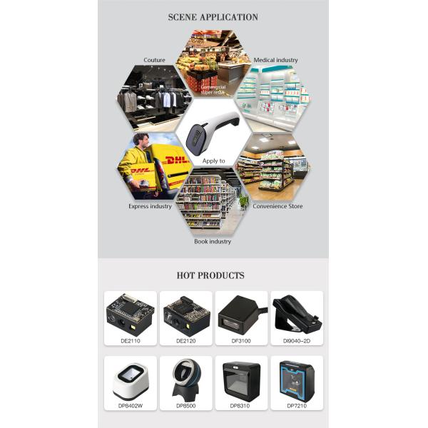 1D Portable Barcode Scanner CCD Scan Type 32 Bit CPU CE ROHS FCC Certificated