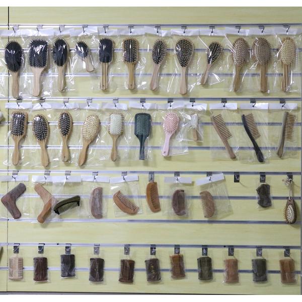 Natural Styling Anti Static Round Hair Curling Combs Set Of 3 With Wooden Handle