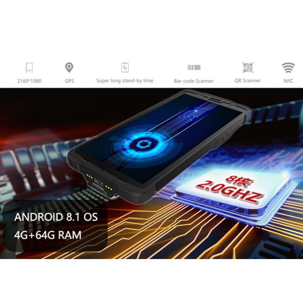 6.0 Inch Android Courier Handheld PDA Barcode Scanners Android 8.1 OS Octa-Core