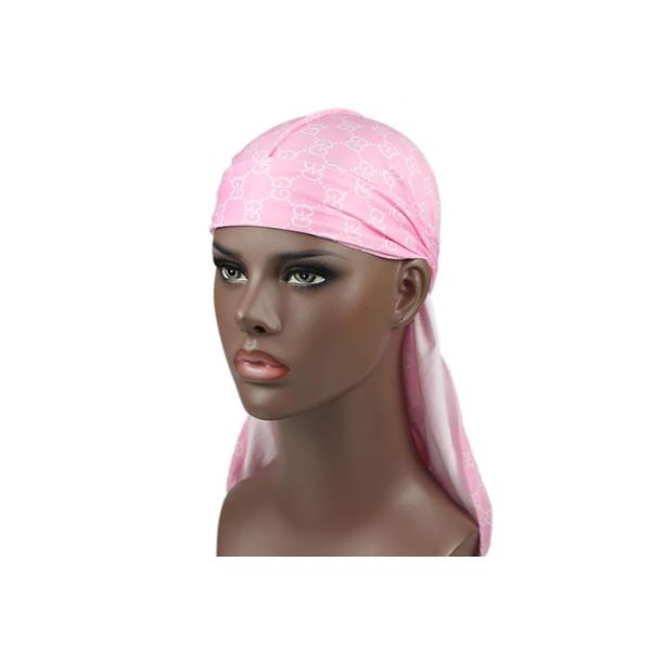 Pink GG Silk Silky Satin Designer Durag Supplier Bulk Wholesale