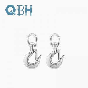 Best 304 Stainless Steel Swivel Type Eye Slip Cargo Lifting Hook With Safety Latch wholesale