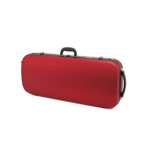 Durable Fiberglass Double Violin Case In Red With Wheels