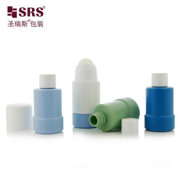 RPPE 50ml 75ml Replaceable PP PCR Double Wall Recycled Roller Ball Bottles For Fragrance Gel Lotion