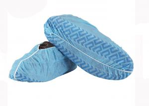 Best Non Slip Disposable Shoe Covers Blue Color Pe Fluid Proof Automatic wholesale