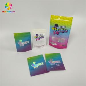 China Transparent Window Snack Bag Packaging Hologram Laser Stand Up Bags Pouch High Barrier on sale