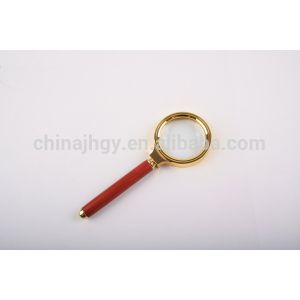 Wooden Custom 4X 6X 10X Handheld Reading Magnifier For Reading Antique Plating
