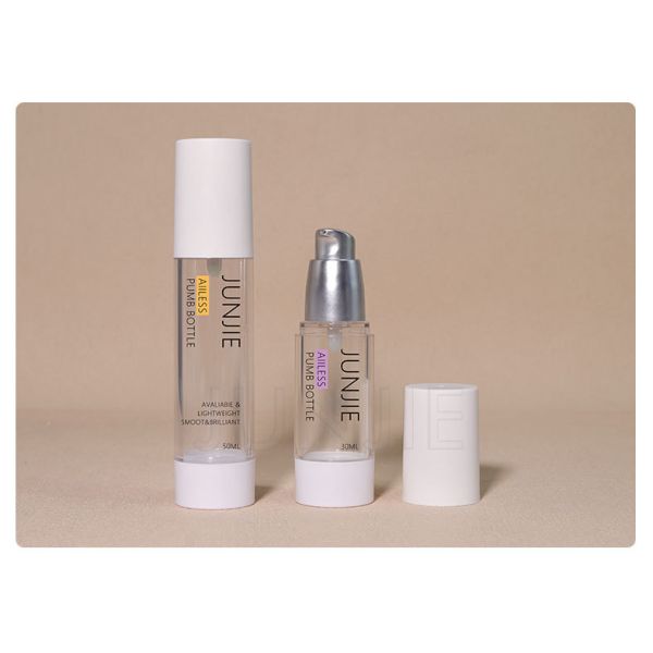 15ml 30ml 50ml Airless Pump Bottle with Sliver Pumb PP Vacuum Cosmetic Lotion Cream Bottles Packaging