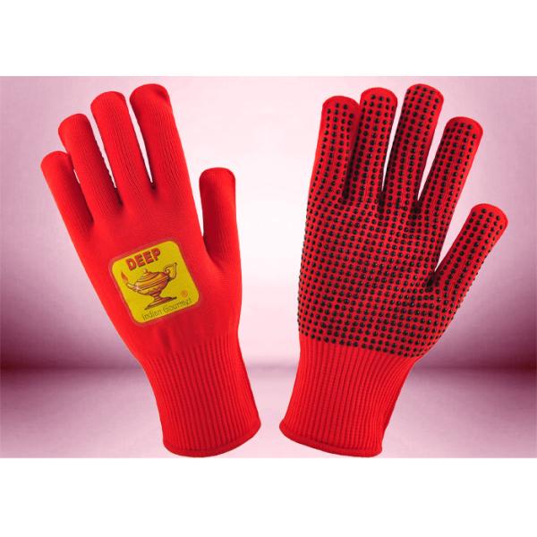 silicone dots thermal gloves for freezer work environmental friendly nylon materials red color hand protection