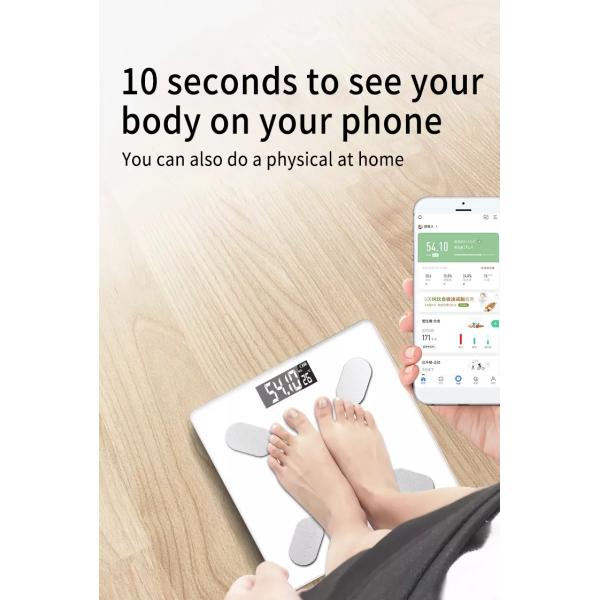 Battery Powered LED Glass Health Scale for Accurate Measurement of Body Fat Visceral Fat Muscle Bone and Basal Metabolic