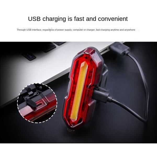 LED Waterproof Usb Rechargeable Bicycle Tail Light Mountain Smart Bicycle Tail Light 42.3g
