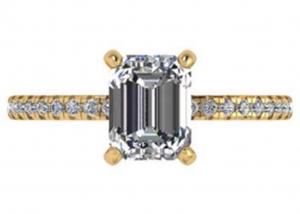 Best Emerald Cut 18K Rose Gold Ring Wiith 7.58×5.83mm Dimension Natural Diamond OEM wholesale