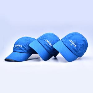 China Blue Adjustable Snapback Nylon Webbing Metal Buckle Cotton Nylon Polyester Golf Hats For Outdoor Activities on sale