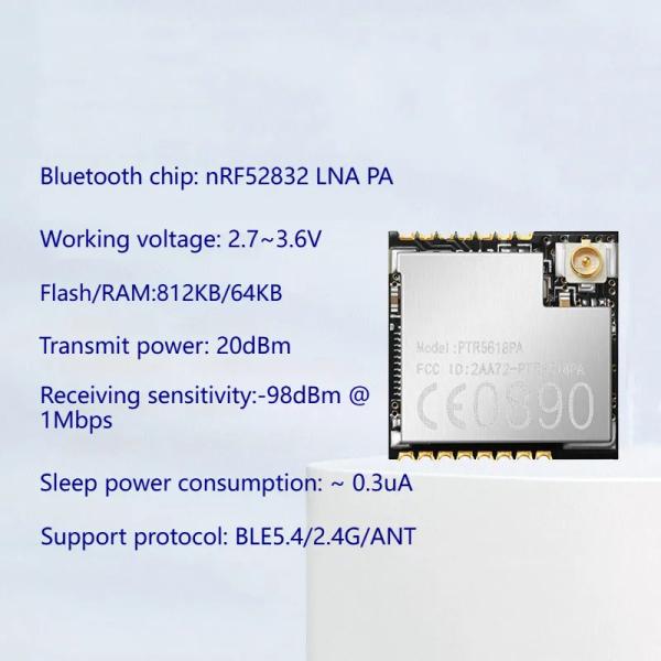 Cheap Integrated Circuits IC PTR5618PA Long Distance Module Multi Protocol 20dbm Output Power Ipx Antenna 2.4ghz Low Power Module Module for sale