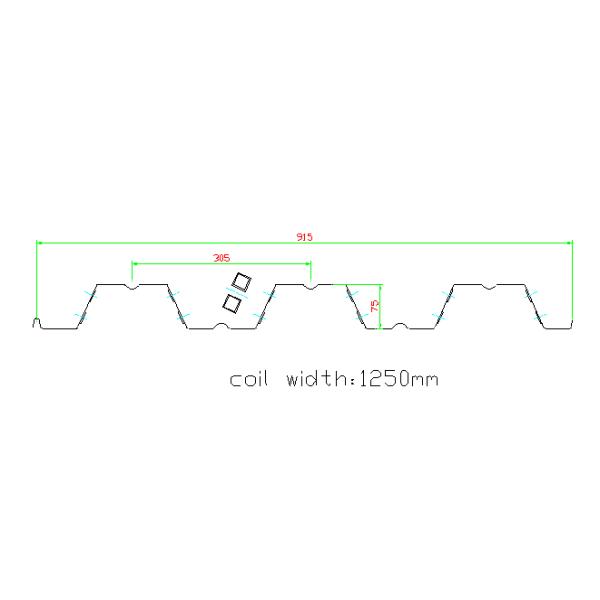11KW X 2 Floor Deck Roll Forming Machine Chains Drive Wall Board Structure