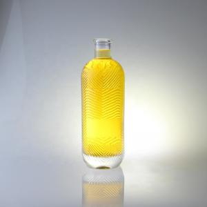 Best 500ml 700ml 750ml Transparent Flint Glass Bottle with Glass Collar and Base Material wholesale