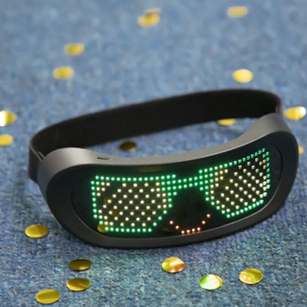 Cheap LED Bluetooth Smart Glasses Programmable App Control With Straps for sale