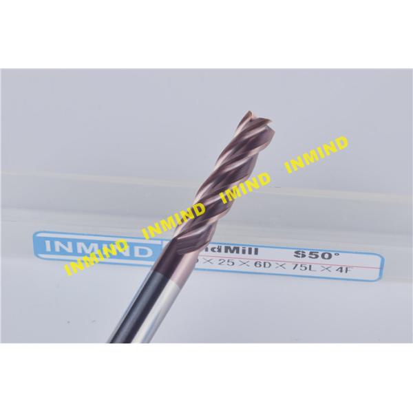Long Flute Carbide Milling Cutters CNC End Mill With SiN Coating High Precision