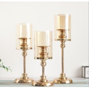 Aluminium Candle Holder Stand , Round Curved Nordic Candlestick