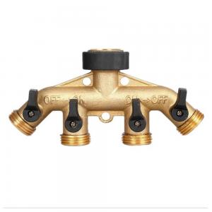 China Customized 4 Way Brass Hose Splitter Connect Fittings Garden Hose Adapter Connector on sale