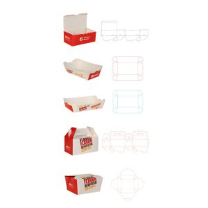 Customized takeout french fries hamburgers fried chicken cardboard boxes fast