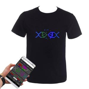 China APP Control LED Lighting T Shirt Bluetooth Programmable Rechargeable on sale