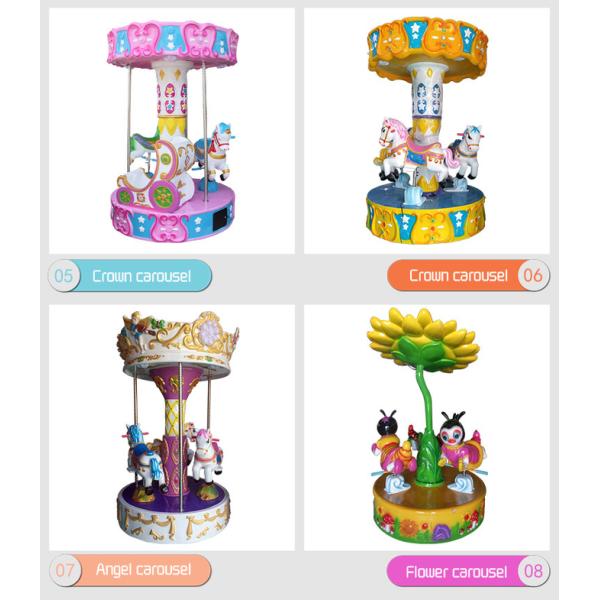 Attractive 3 Seats Mini Fairground Rides Small Carousel Merry Go Round For Shopping Mall