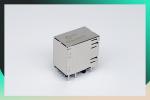 Right Angle 10 / 100 BASE Multi Port RJ45 Modular Jack With Transformer Ethernet