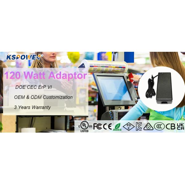 120W AC To DC Power Adapter 10A 12V UL FCC 5.5*2.1mm DC Jack And 100% PC For LED Light