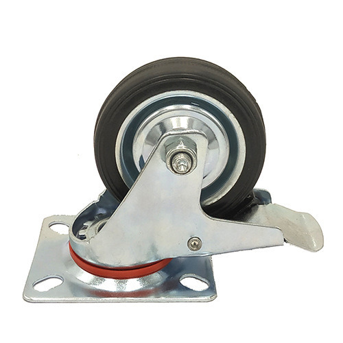 3inch 4inch 5inch Black Rubber Furniture Industry Trolley Barrow Castor Wheel