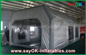 China Inflatable Garage Tent Prefessional Gray Waterproof PVC And Oxford Cloth Inflatable Paint Booth For Car Painting on sale