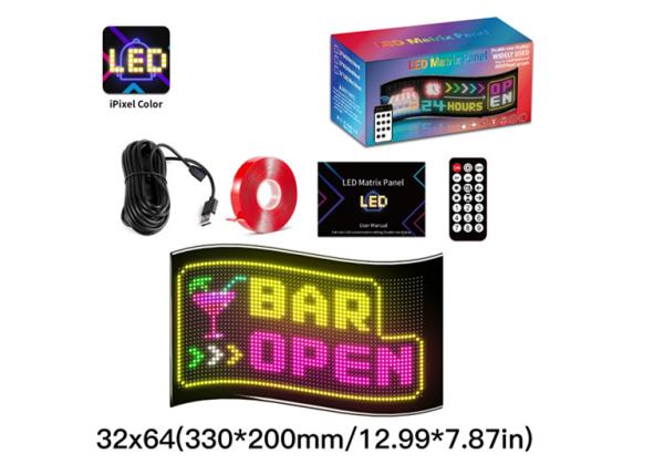 32*64 Car Truack Led Matrix Pixel Panel Diy RGB App+Remote Control Programmable