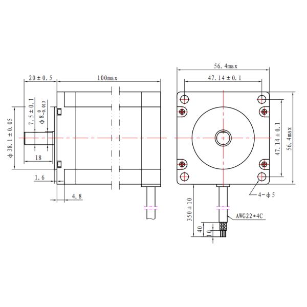 100mm body Nema 23 Stepper Motor 3.3N.M For Cnc Kit Dc Motor
