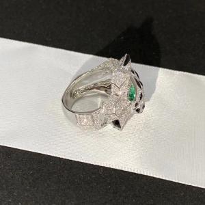 Best High End 18k Gold Jewelry Tiger Ring With Diamonds Emerald Long Lasting Durability wholesale