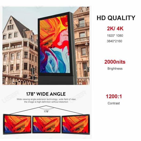 Advertising Floor Standing Digital Signage Totem Outdoor Waterproof Kiosk