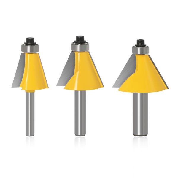 YingBa Carbide Bevel Flush Trimming Router Bits Milling Cutter Woodworking Cutter Chamfer & Bevel Edging Router Bit