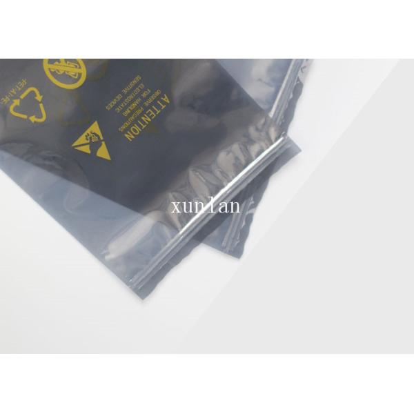 0.08～0.2 Mm Zipper ESD Anti Static Bags Flat Waterproof With Printing Logo