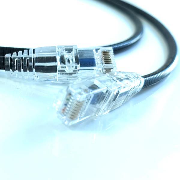 Exactcables 1m 2m 2.5m 3m Steel Armored Crossed Cat. 6a Network Cable Slim STP LSZH Black