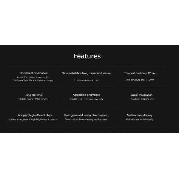 High Refresh Rate Indoor LED Curtain Display LED Media Wall Ultra Slim Design