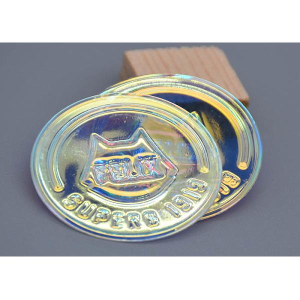 Transparent Rainbow Apparel Patch Custom Embossed 3D Logo PVC Film Material