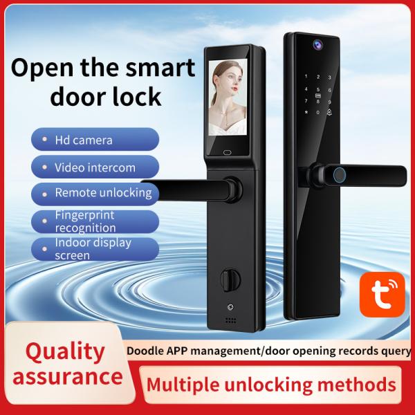 Cheap S819-2MAX Digital Lock with Camera Video Intercom Fingerprint Code Key Card Tuya App for sale