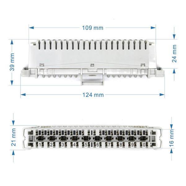 Phosphor Bronze 10 Pair Krone Module ABS 0.5um 1.25um 5um Silver Plating